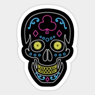 Neon Skull Dio De Los Muertos Sticker